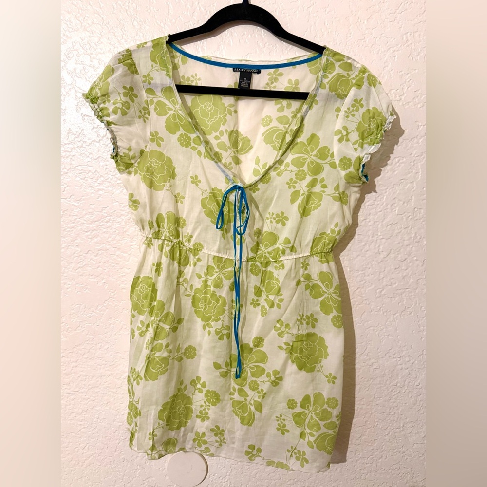 Y2K Vintage Lucky Brand Sheer Babydoll Top